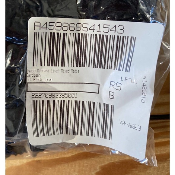 NEW Isaac Mizrahi Live Mixed Media Cardigan Size Large Women’s Black - Picture 8 of 8